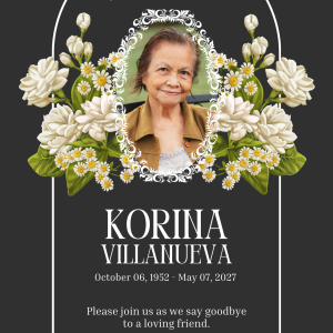 Black and White Minimalist Floral Funeral Website Invitation