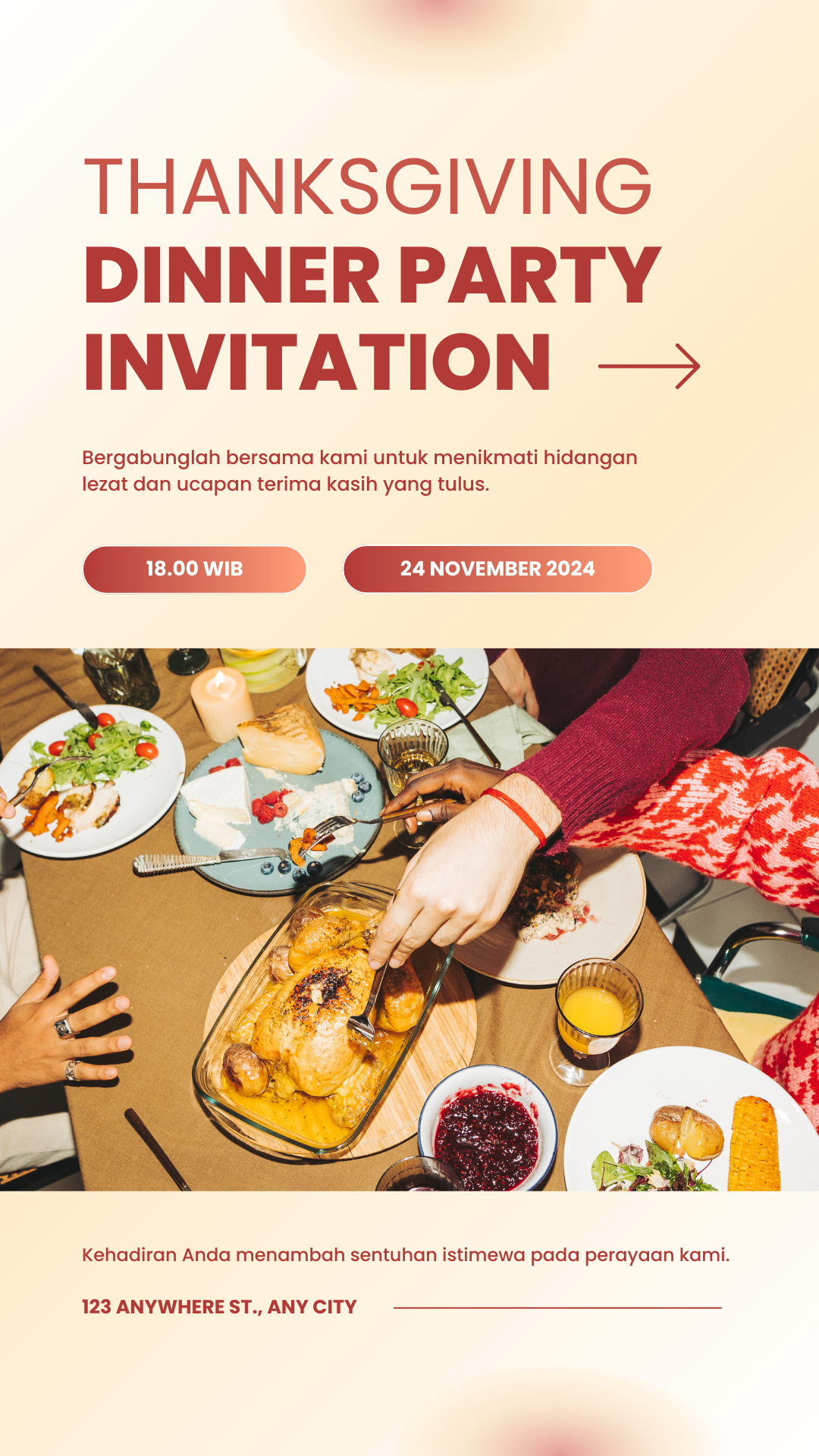 Thanksgiving Dinner Website Invitation