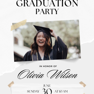 Scrapbook Photo Collage Graduation Invitation