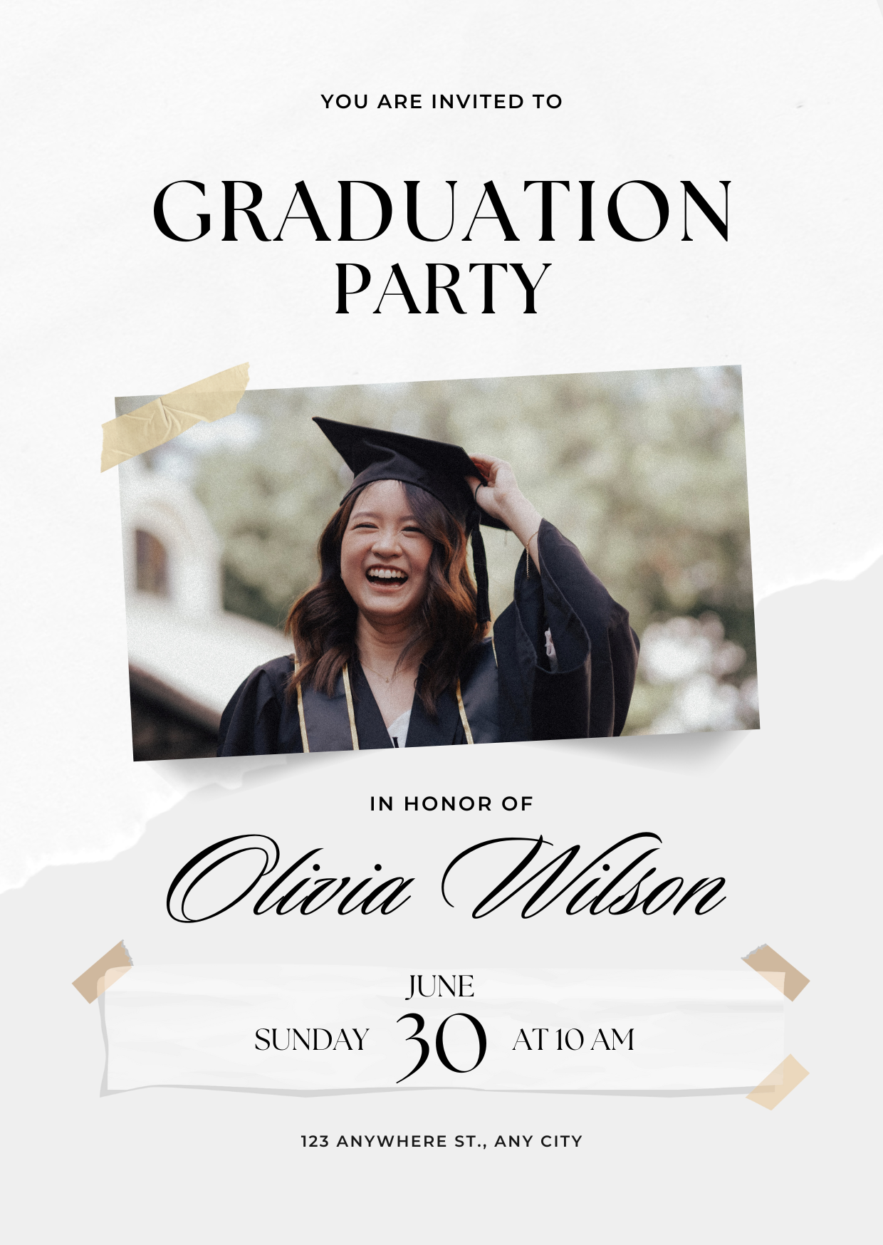 Scrapbook Photo Collage Graduation Invitation