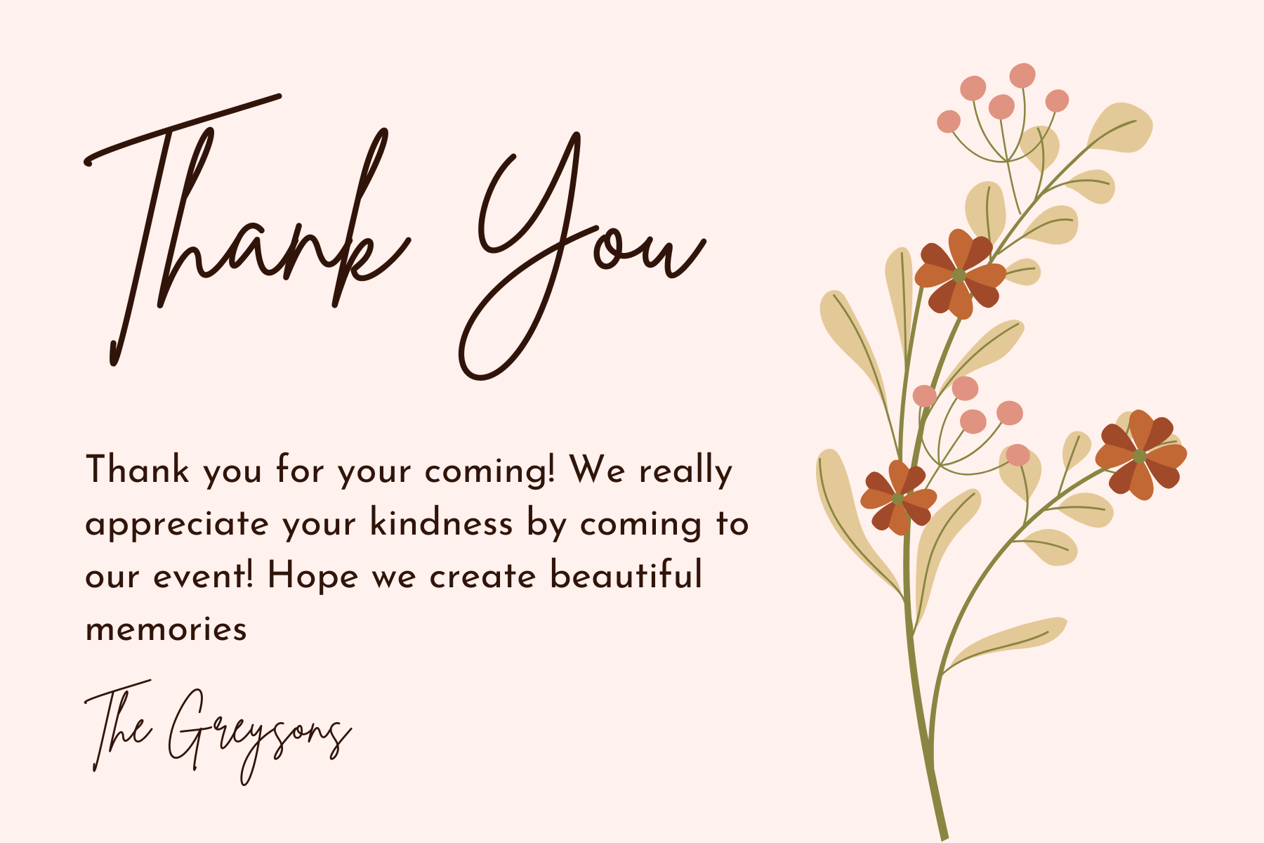 Event Thank You Card